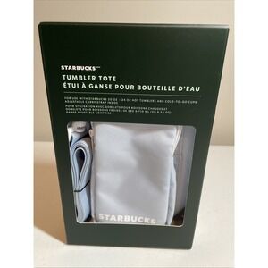Starbucks Summer 2025 Tumbler Tote Bag Blue  Adjustable Strap Bottle Carry